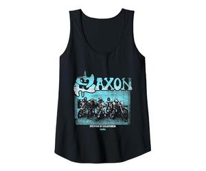 Official Saxon Heavy Metal Never Surrender Band Music Tank Top, Women, Black, Small