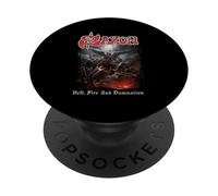 Official Saxon Hell Fire Heavy Metal band vintage retro PopSockets Adhesive PopGrip