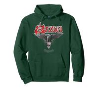 Official Saxon The Eagle Has Landed Heavy Metal Band Retro Pullover Hoodie, Adult Unisex, Dark Green, Medium