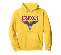 Official Saxon The Eagle Has Landed Heavy Metal Band Retro Pullover Hoodie, Adult Unisex, Lemon Yellow, Small