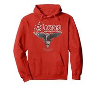 Official Saxon The Eagle Has Landed Heavy Metal Band Retro Pullover Hoodie, Adult Unisex, Red, Medium
