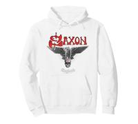 Official Saxon The Eagle Has Landed Heavy Metal Band Retro Pullover Hoodie, Adult Unisex, White, XX-Large