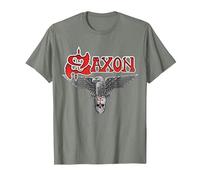 Official Saxon The Eagle Has Landed Heavy Metal Band Retro T-Shirt, Men, Olive Heather, X-Large