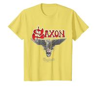 Official Saxon The Eagle Has Landed Heavy Metal Band Retro T-Shirt, Youth, Lemon Yellow, X-Small