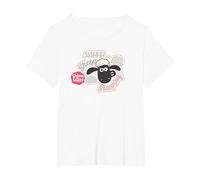 Official Shaun The Sheep t-Shirt - Sheep Dreams T-Shirt, Women's Plus, White, 6X