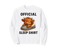 Official Sleep Shirt Cute Highland Cow Sleeping Sweatshirt