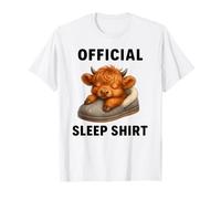 Official Sleep Shirt Cute Highland Cow Sleeping T-Shirt