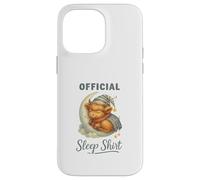 Official Sleep Squad Cute Highland Cow On Moon Case for iPhone 14 Pro Max