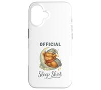 Official Sleep Squad Cute Highland Cow On Moon Case for iPhone 16