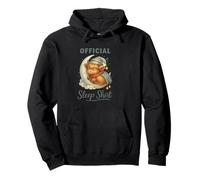 Official Sleep Squad Cute Highland Cow On Moon Pullover Hoodie