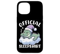 Official Sleepshirt Alligator Funny Sleeping Animals Pajamas Case for iPhone 15