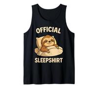 Official Sleepshirt Cute Sleeping Sloth Animal Lovers Pajama Tank Top