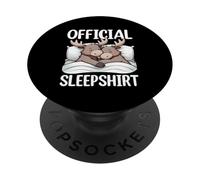 Official Sleepshirt Moose Pajamas Napper Late Riser Humor PopSockets Adhesive PopGrip