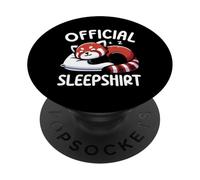 Official Sleepshirt Red Panda Pajamas Sarcasm Nap Sleeping PopSockets Adhesive PopGrip
