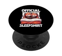 Official Sleepshirt Red Panda Pajamas Sarcasm Nap Sleeping PopSockets Adhesive PopGrip