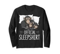 Official Sleepshirt Sleeping Chimpanzee Monkey Lovers Pajama Long Sleeve T-Shirt