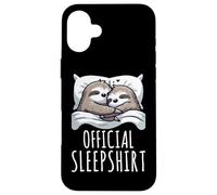 Official Sleepshirt Sloth Pajamas Nap Lazy Sleep Humor Case for iPhone 16 Plus