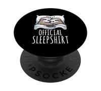 Official Sleepshirt Sloth Pajamas Nap Lazy Sleep Humor PopSockets Adhesive PopGrip