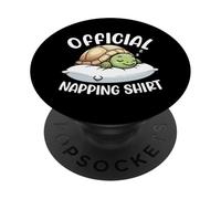 Official Sleepshirt Tortoise Pajamas Sleeping Animal Humor PopSockets Adhesive PopGrip
