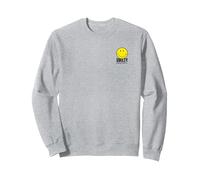 Official Smiley Originals Happy Face Yellow Smile Sweatshirt, Adult Unisex, Heather Grey, Small