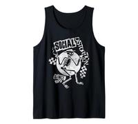 Official Social Distortion White Spray Skelly Tank Top