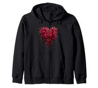 Official Spiral Bleeding Heart Gothic Fantasy Zip Hoodie