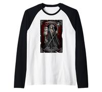 Official Spiral Death Tarot Card Gothic Fantasy Raglan Baseball Tee