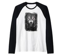 Official Spiral Forest Wolf Gothic Fantasy Raglan Baseball Tee