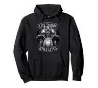 Official Spiral Nine Lives Motorcycle Rider Gothic Fantasy Pullover Hoodie