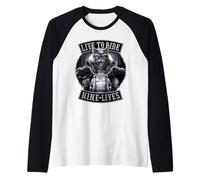 Official Spiral Nine Lives Motorcycle Rider Gothic Fantasy Raglan Baseball Tee