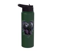 Official Spiral Raven Heart Gothic Fantasy Stainless Steel Insulated Water Bottle
