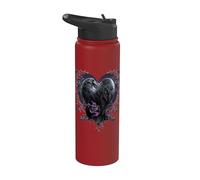 Official Spiral Raven Heart Gothic Fantasy Stainless Steel Insulated Water Bottle