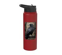 Official Spiral Raven Wise Gothic Fantasy Stainless Steel Insulated Water Bottle