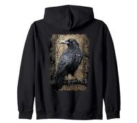 Official Spiral Raven Wise Gothic Fantasy Zip Hoodie
