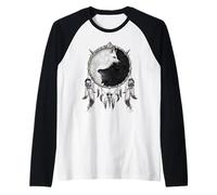 Official Spiral Wolf Chi Yin Yang Gothic Fantasy Raglan Baseball Tee