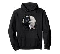 Official Spiral Yin Yang Cats Gothic Fantasy Pullover Hoodie