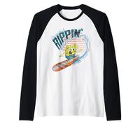 Official Spongebob Squarepants Ripping up the Ocean Raglan Baseball Tee