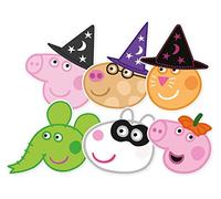 Official Star Cutouts Fun Cardboard Face Mask of Peppa and Friends (6 Pack) Halloween Party Pack