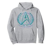 Official Star Trek - Starfleet Command Pullover Hoodie, Adult Unisex, Heather Grey, Medium