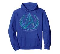 Official Star Trek - Starfleet Command Pullover Hoodie, Adult Unisex, Royal Blue, Large