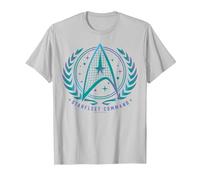 Official Star Trek - Starfleet Command T-Shirt, Men, Silver Grey, Small