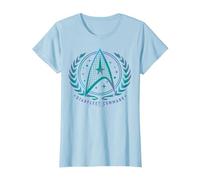 Official Star Trek - Starfleet Command T-Shirt, Women, Baby Blue, Medium