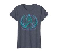 Official Star Trek - Starfleet Command T-Shirt, Women, Heather Blue, Medium