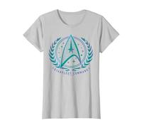Official Star Trek - Starfleet Command T-Shirt, Women, Silver Grey, Small