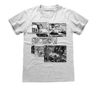 Official Star Wars Adult T-Shirt Grey Manga Graphic Tee Unisex Retro Fan Merch