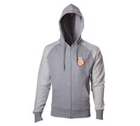 OFFICIAL STAR WARS BB-8 ASTROMECH DROID PRINT GREY COTTON ZIP HOODIE JUMPER