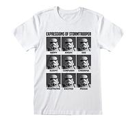 Star Wars T-Shirt | White, Short-Sleeved Tee for Men | Expressions of Stormtrooper Shirt | 100% Cotton | Official Merchandise | X-Large