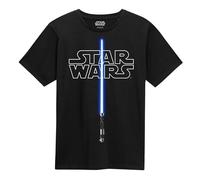 Official Star Wars Glow in The Dark Lightsaber Unisex Black T-Shirt, X-Large