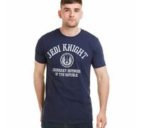 Official Star Wars Mens Jedi Knight Collegiate T-shirt Navy S-XXL