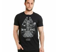 Star Wars Men's Millenium Lines T Shirt, Black, XL UK